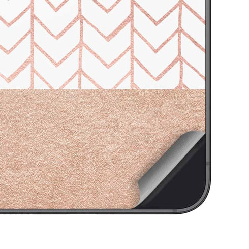 Rose Gold Herringbone Galaxy S25 Skin